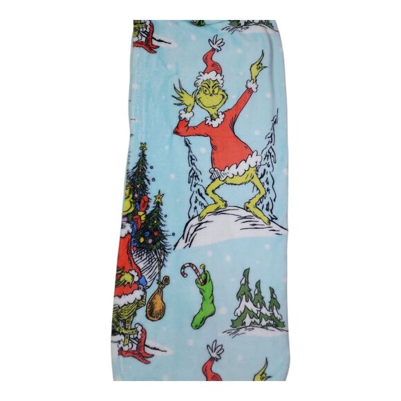 Dr. Seuss The Grinch Christmas Plush Throw Blanket 50" x 70" Super Soft Kids - Picture 2 of 10
